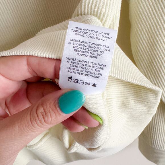 Thread & Supply Light Yellow + Pink Howdy Ribbed Crewneck Sweatshirt - Small - Picture 5 of 7